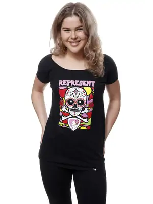 dámske tričká - Dámske tričko s krátkym rukávom REPRESENT LA MUERTE - R9W-TSS-1402S - S